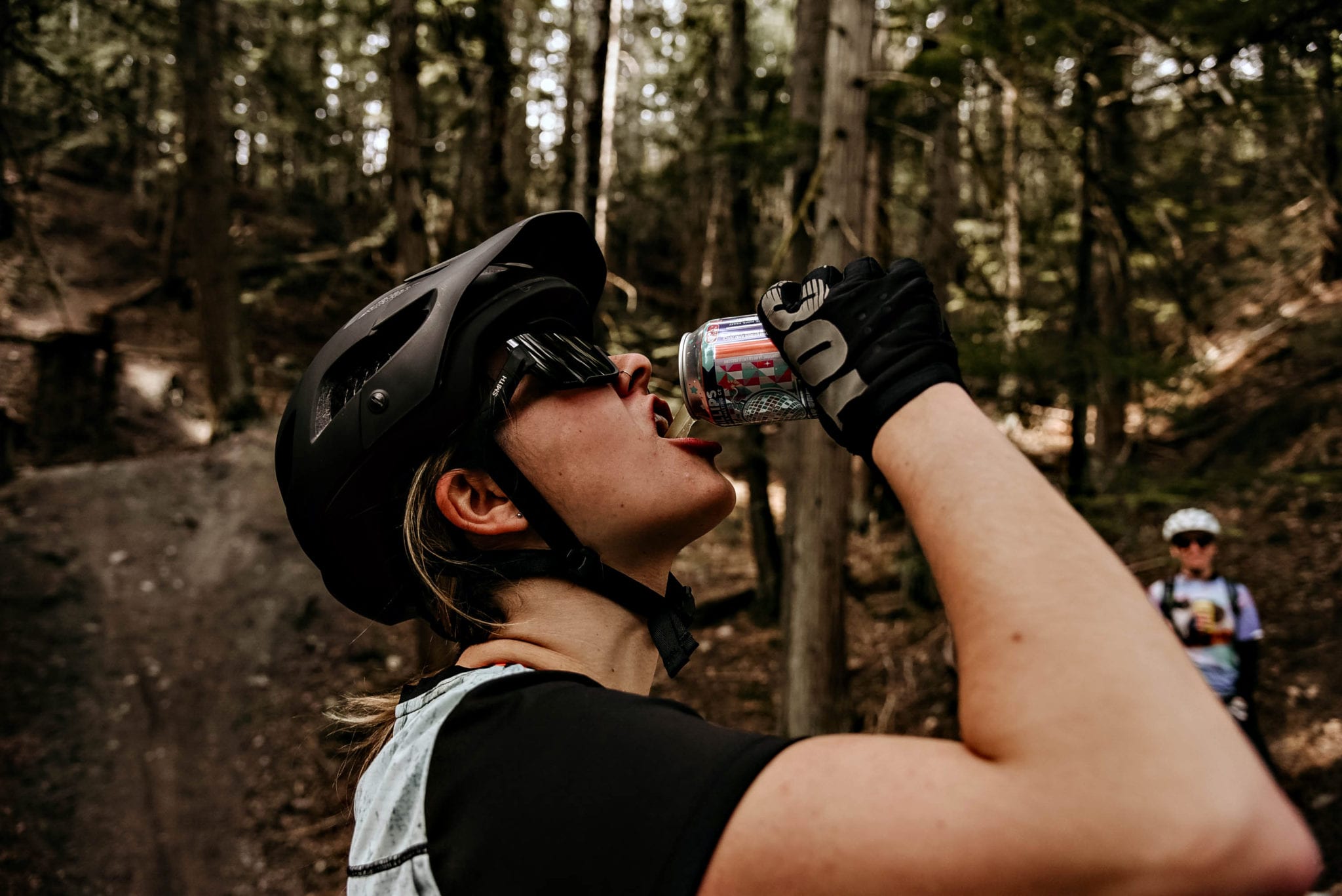 Cronometer staff mountain biking in Revelstoke, BC