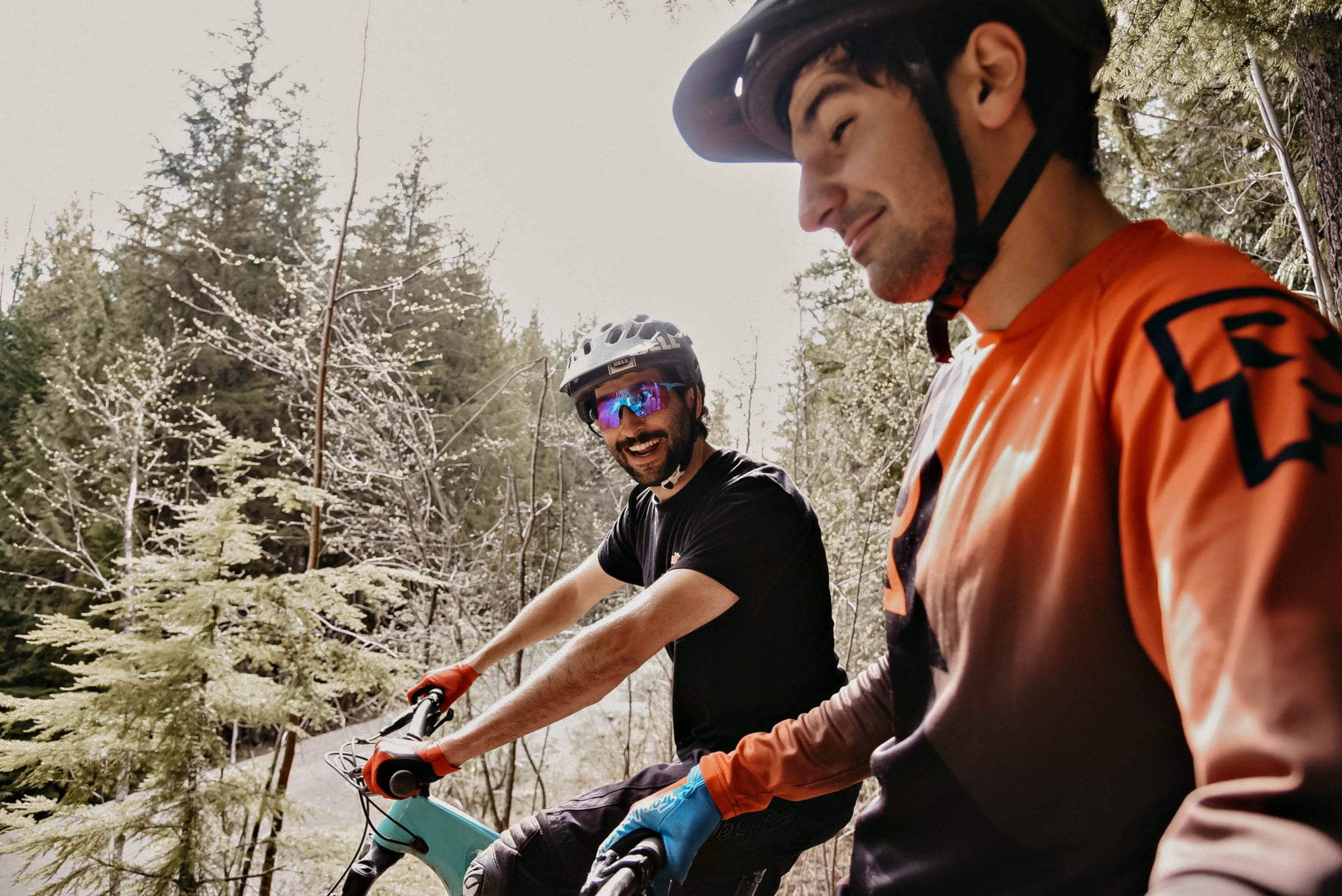 Cronometer staff mountain biking in Revelstoke, BC