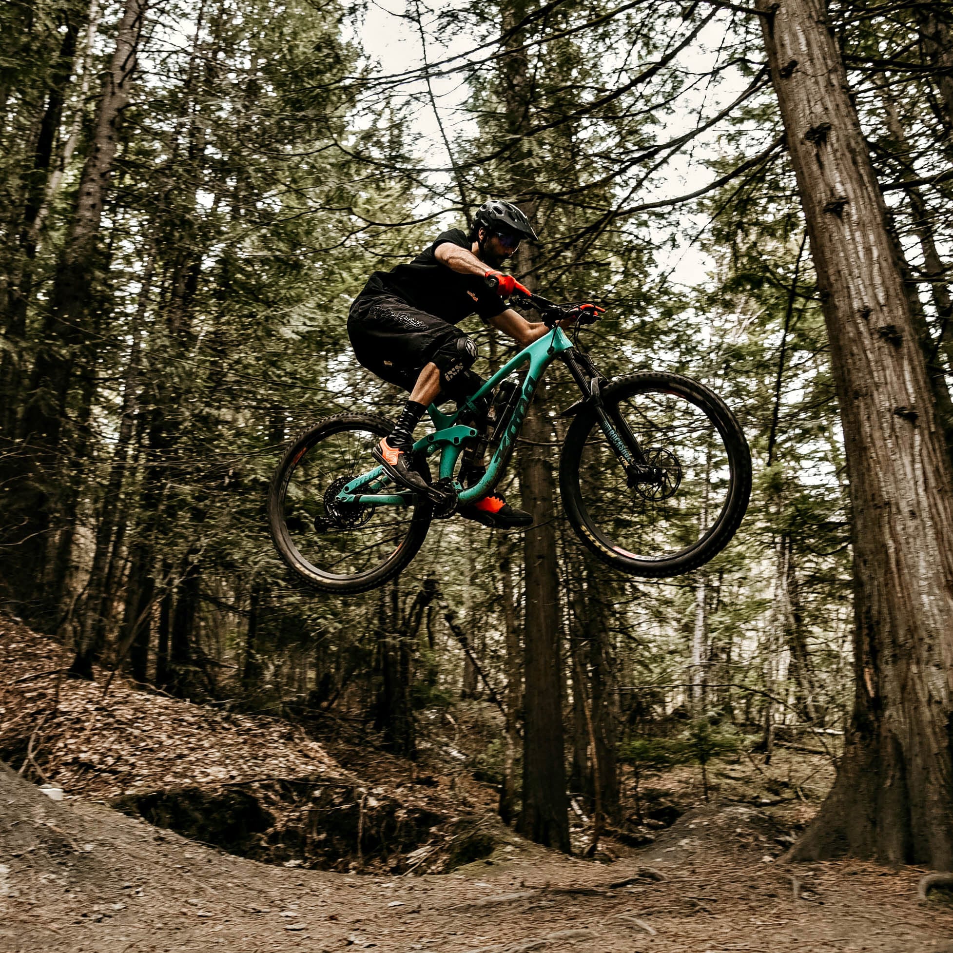 Cronometer staff mountain biking in Revelstoke, BC