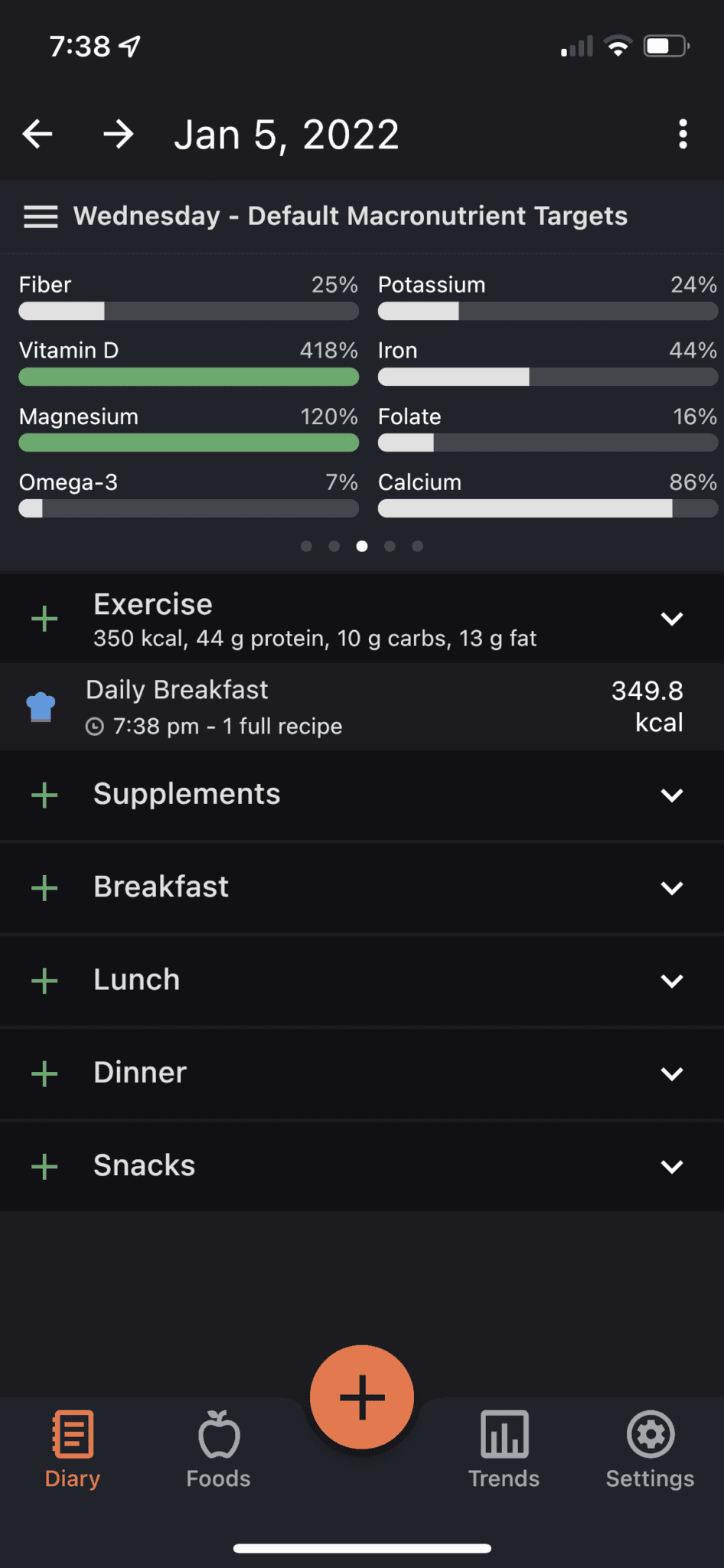 Add the recipe to your diary in one swift click!
