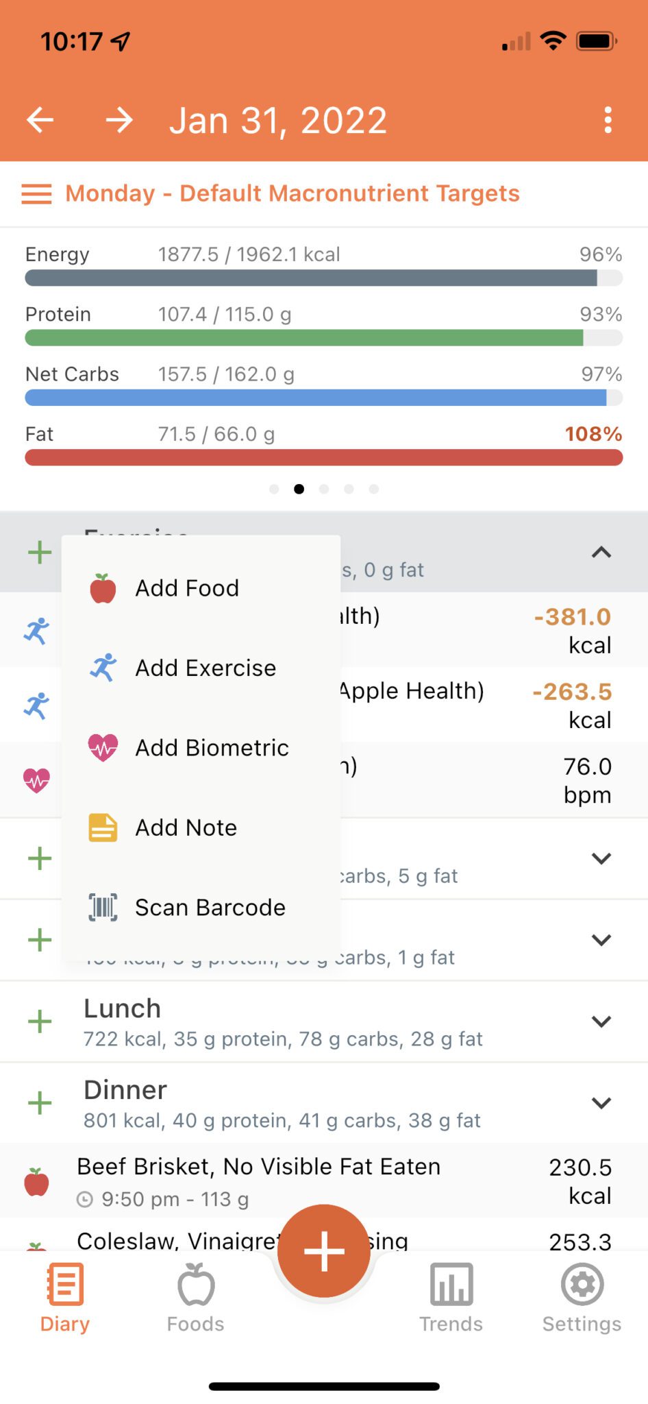 Quick Add Diary Group