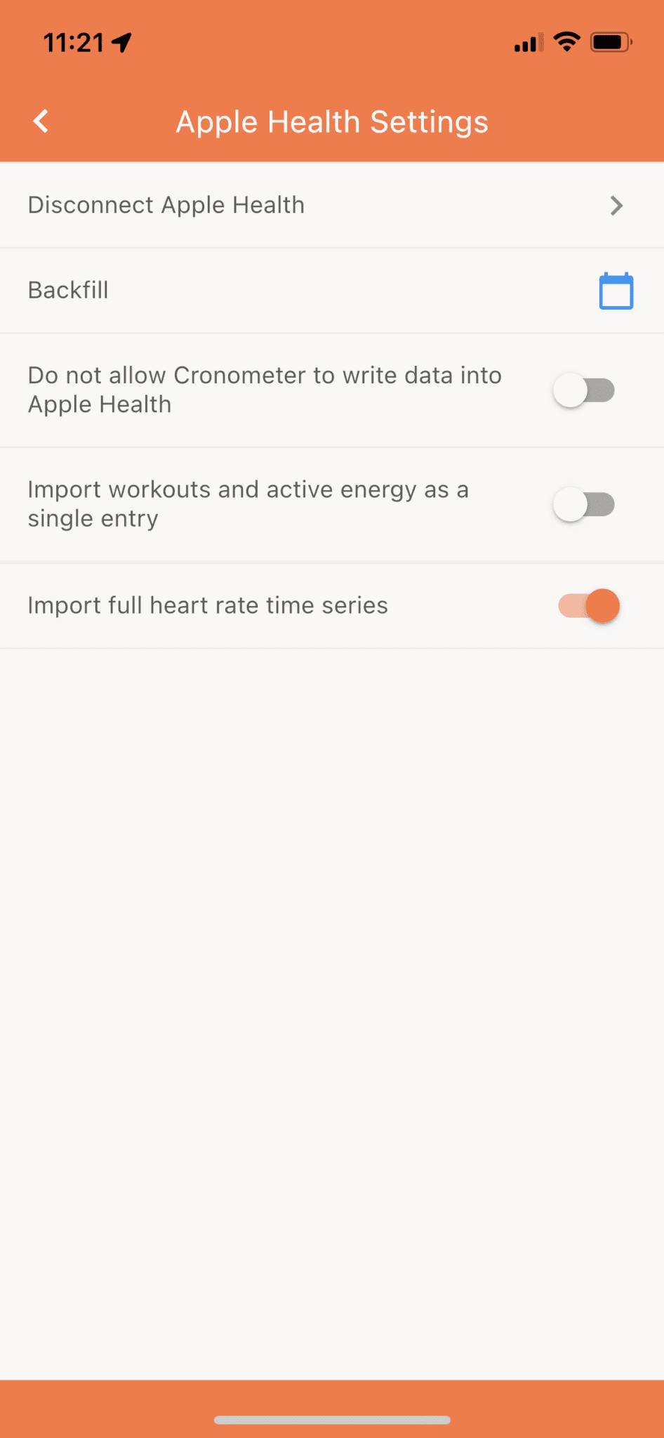 Toggle on the heart rate data.