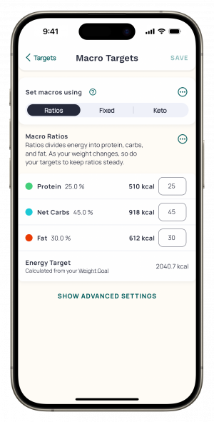 Macro Target Settings